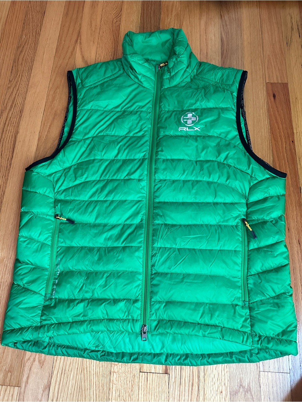 RLX Ralph Lauren Green Down Puffer Vest Packable Full Zip Men’s XL